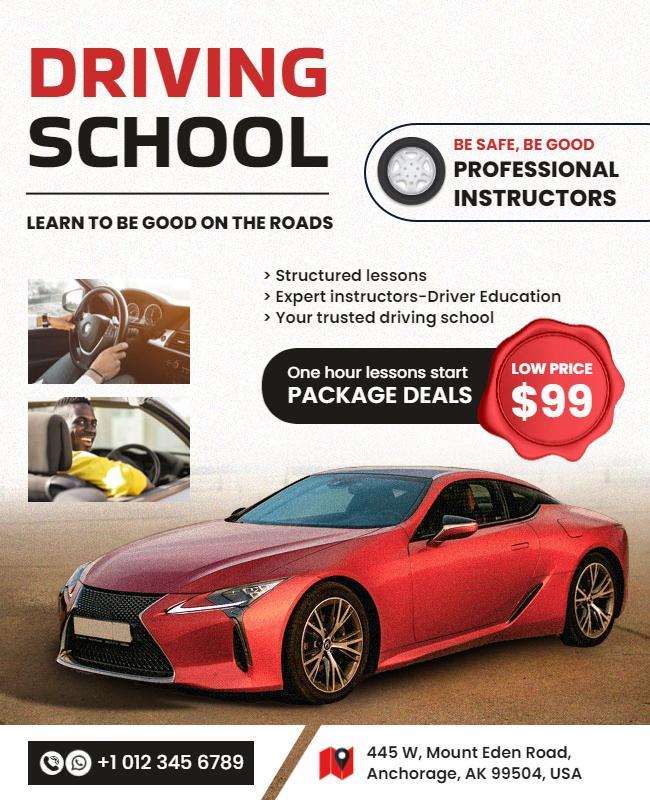 Driving School Package Poster Template