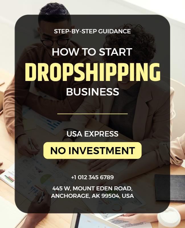 Dropshipping Business Startup Guide Flyer Template