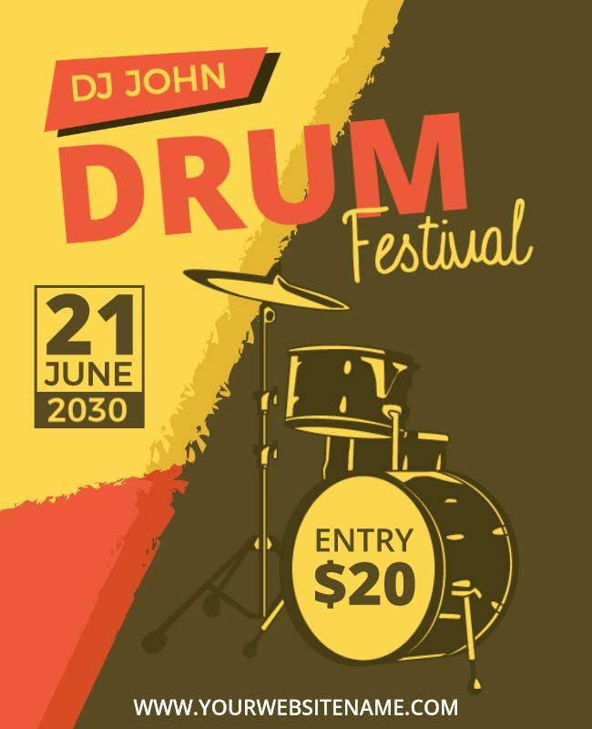 Drum Festival Music Event Flyer Template