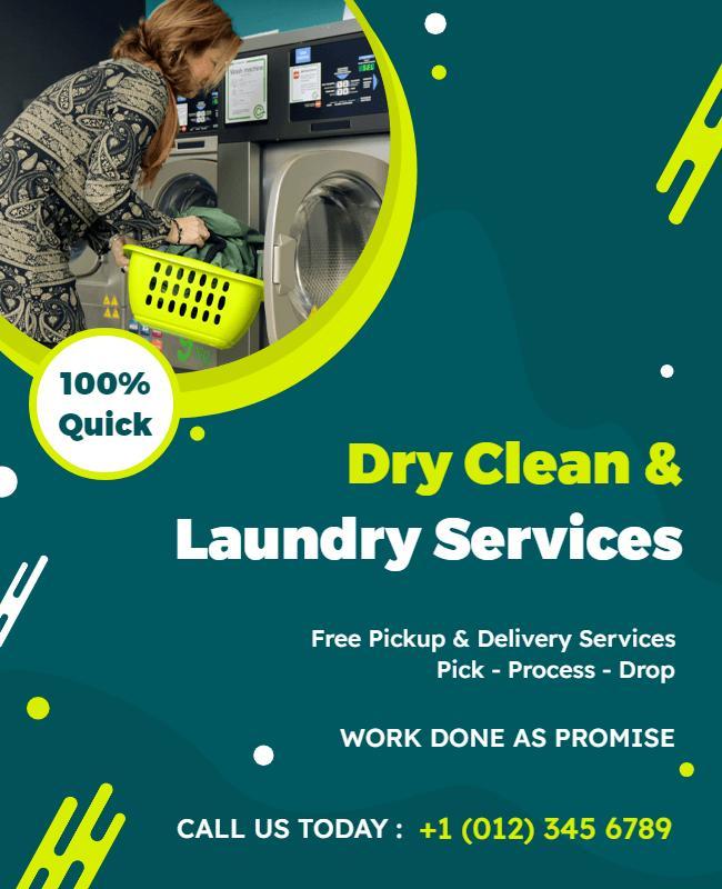 Dry Clean and Laundry Services Flyer Template