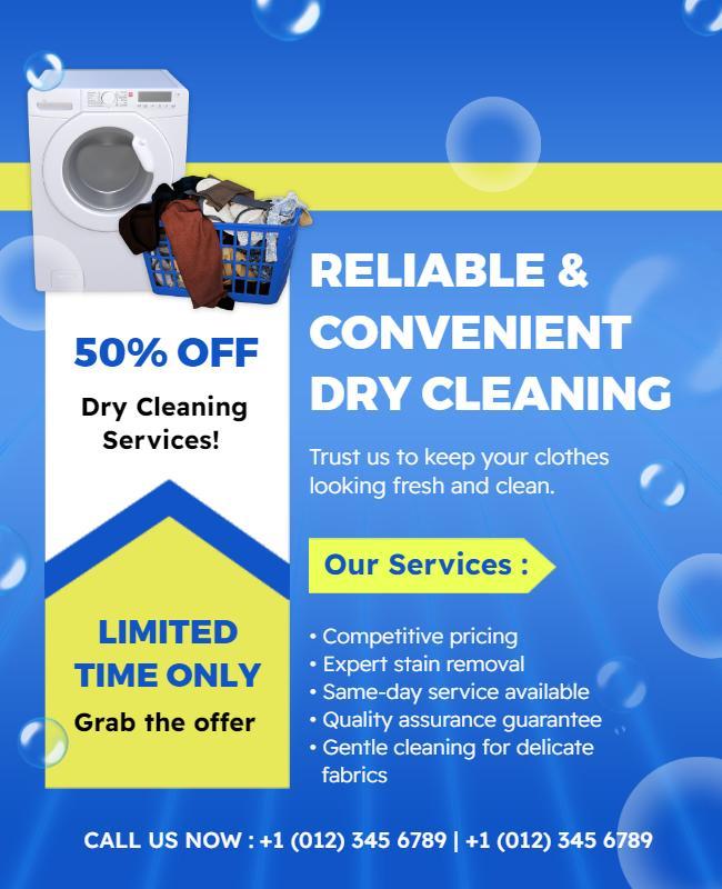 Dry Cleaning Service Promotion Flyer Template