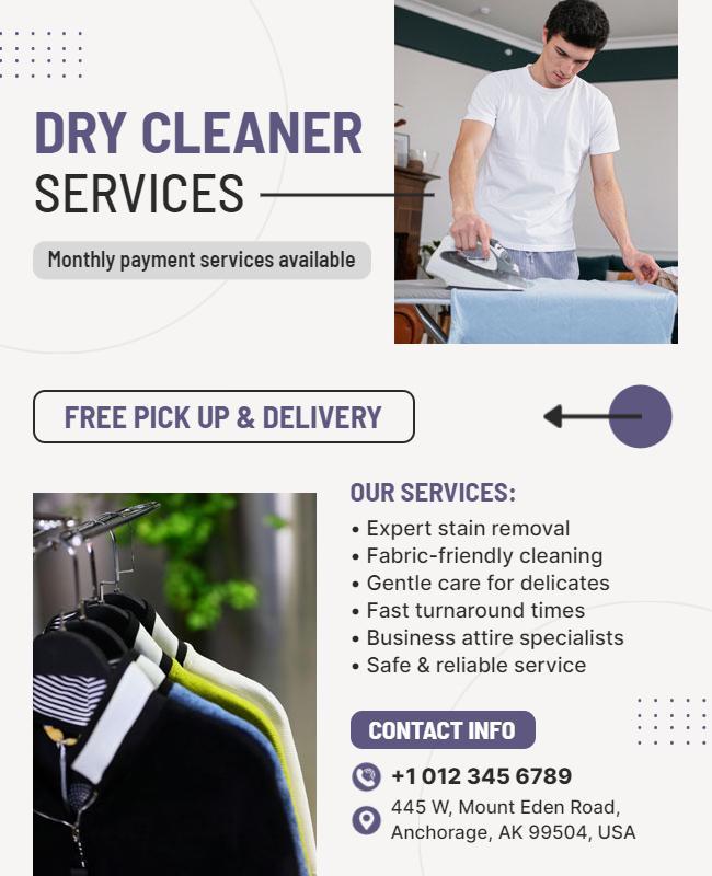 Dry Cleaning Service Promotion Flyer Template