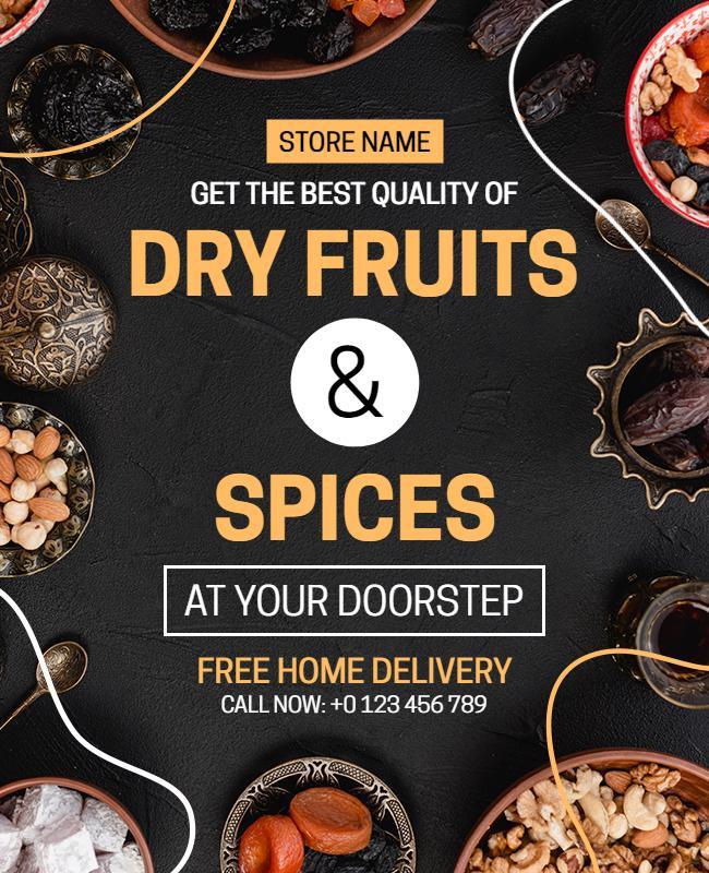 Dry Fruits Spices Flyer Design Template