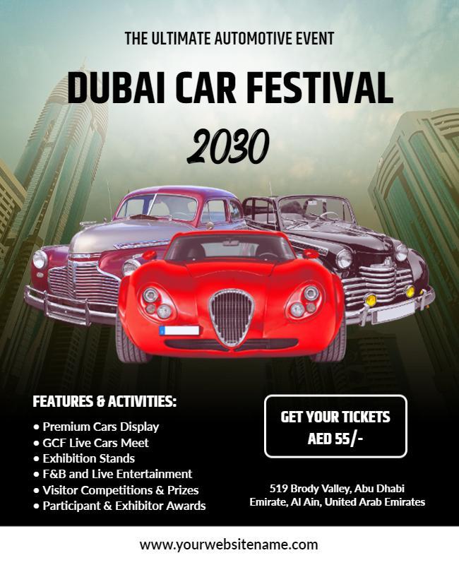 Dubai Automotive Car Festival Event Flyer Template