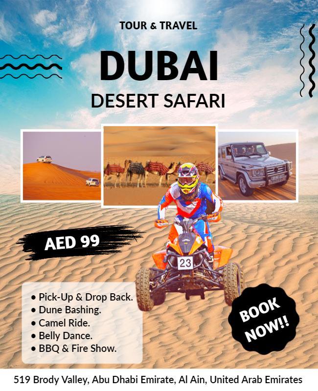 Dubai Desert Safari Adventure Flyer Template