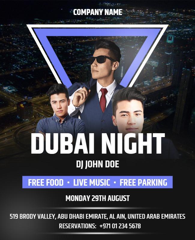 Dubai Night Dj Event Flyer Template