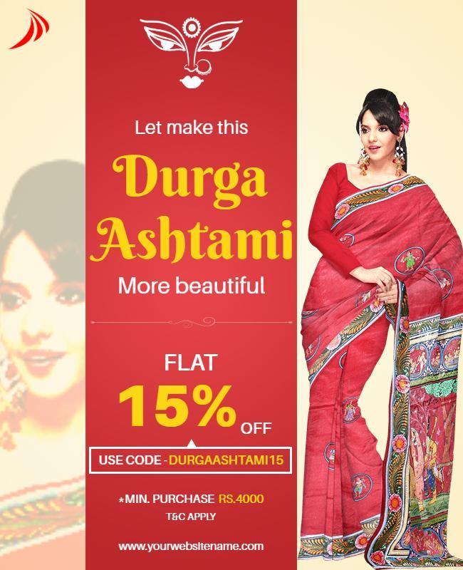 Durga Ashtami Festival Discount Flyer Template