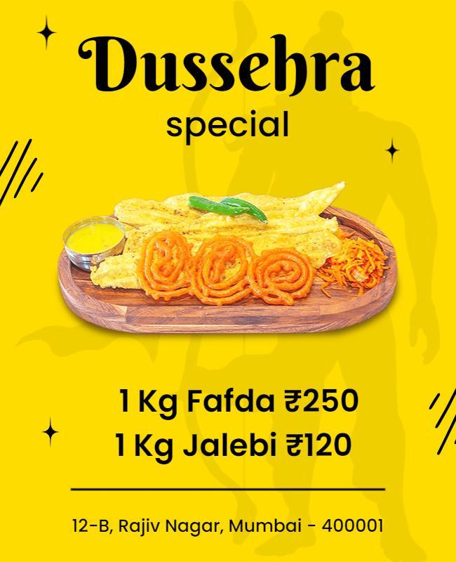 Dussehra Fafda Jalebi Special Offer Flyer Template