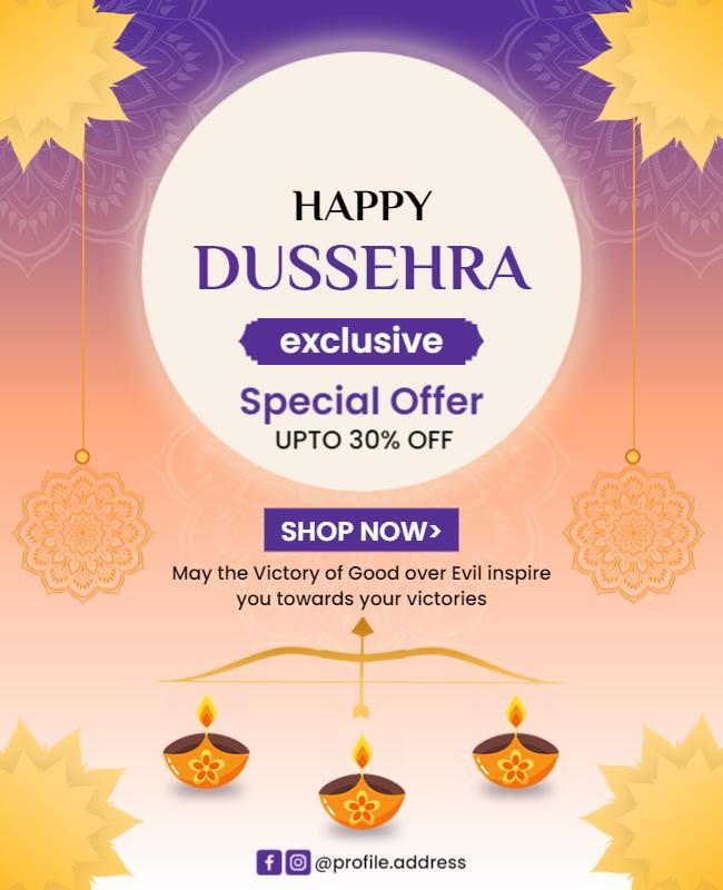 Dussehra Festival Special Offer Sale Flyer Template