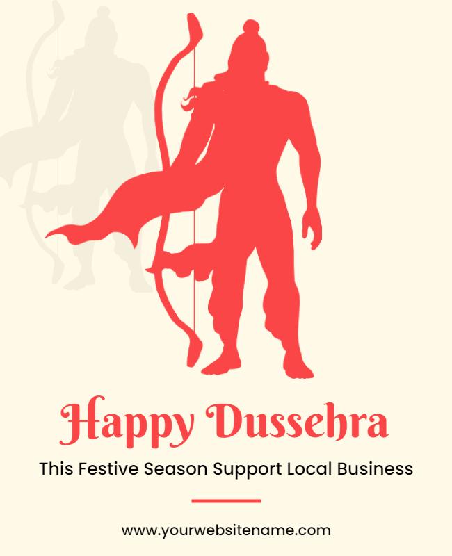 Dussehra Festival Support Local Business Flyer Template