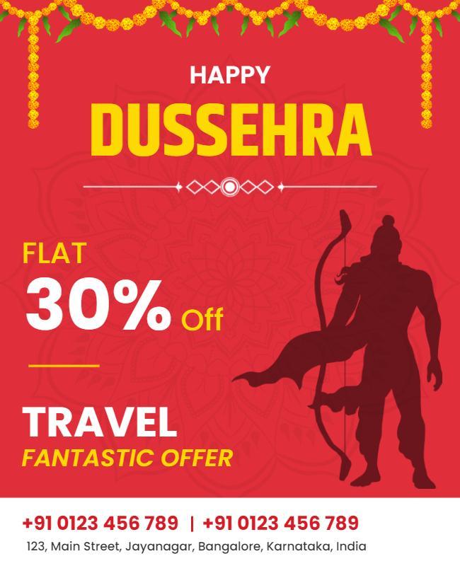 Dussehra Festival Travel Offer Flyer Template