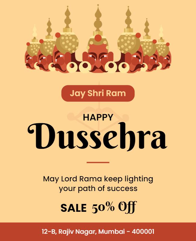 Dussehra Festive Sale Celebration Flyer Template