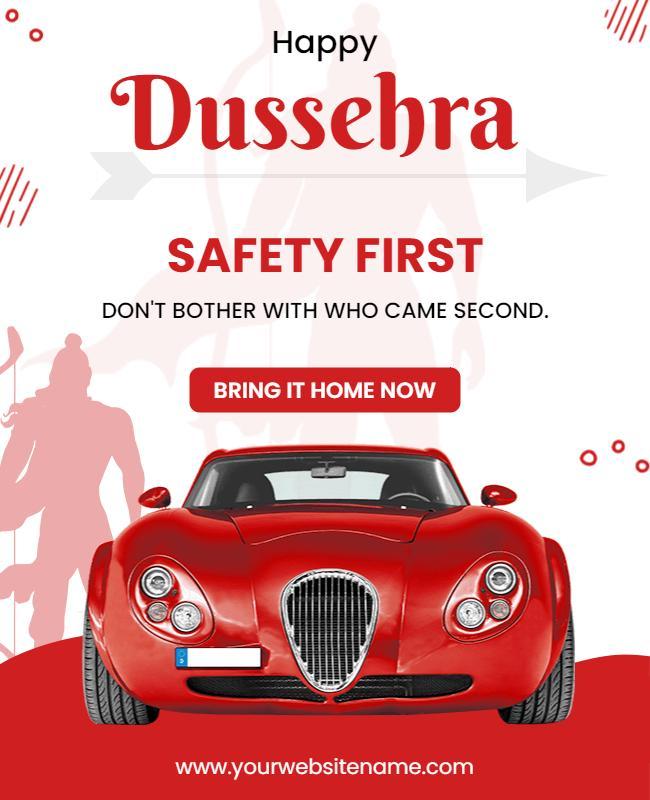 Dussehra Sales Promotion Car Flyer Template