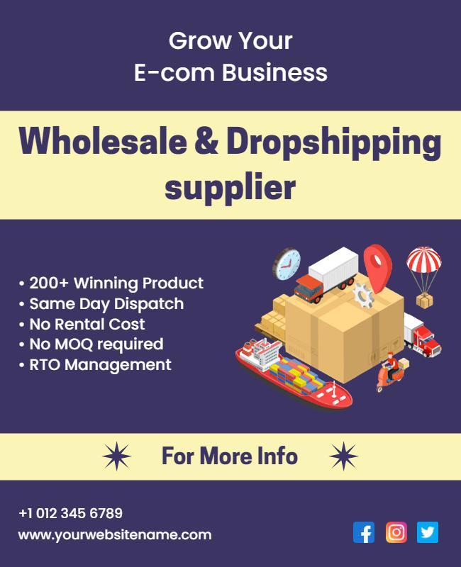 E Commerce Wholesale and Dropshipping Services Flyer Template