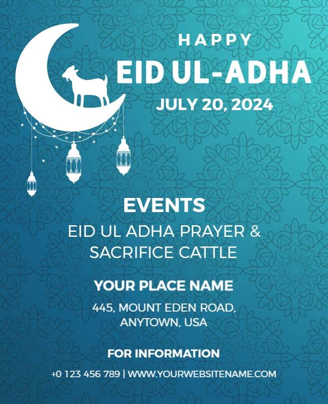 Eastern Blue Eid Ul Adha Poster Template