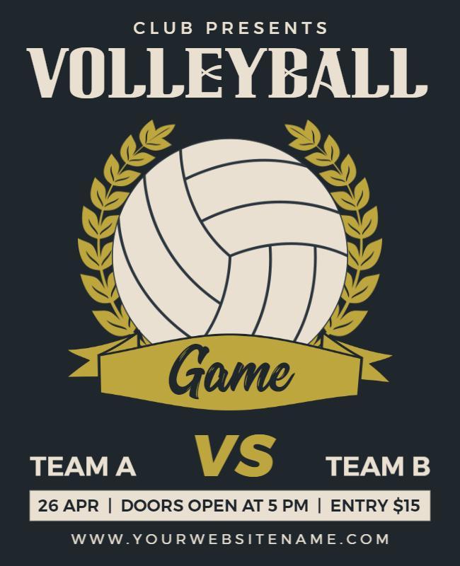 Ebony Clay Volleyball Club Sports Flyer Template