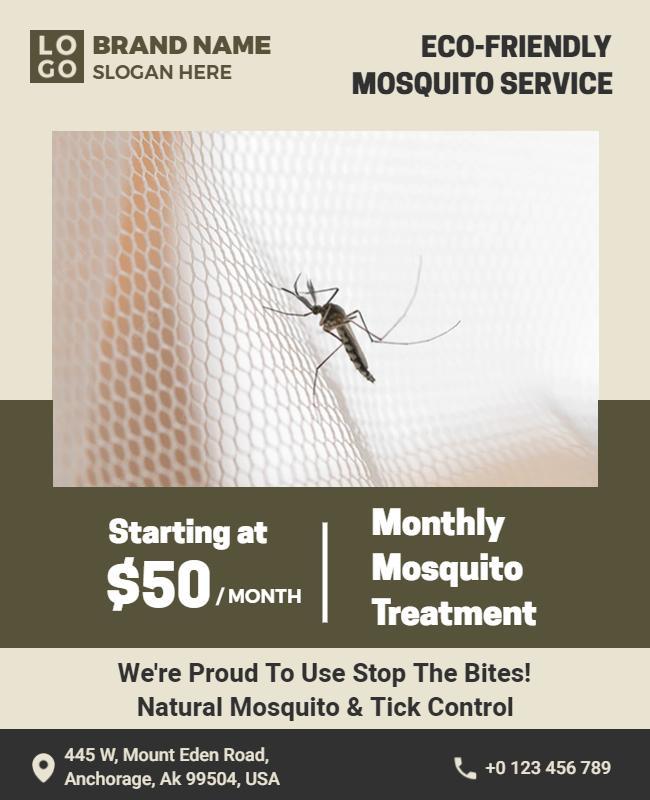 Eco Friendly Mosquito Service Promotion Flyer Template