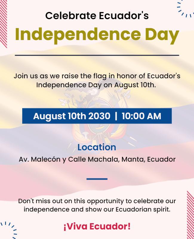 Ecuador Independence Day Celebration Flyer Template