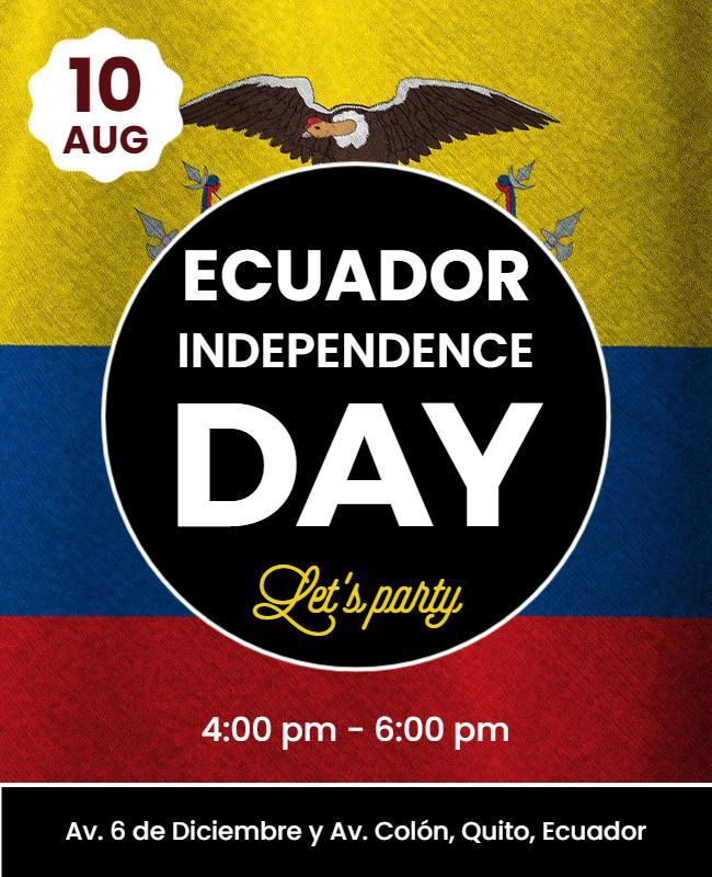 Ecuador Independence Day Celebration Flyer Template