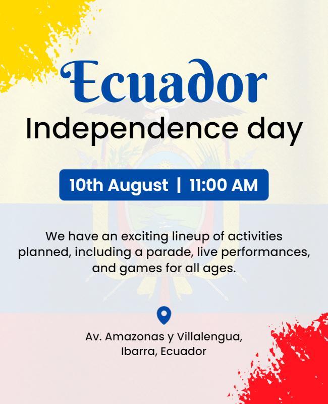 Ecuador Independence Day Celebration Flyer Template