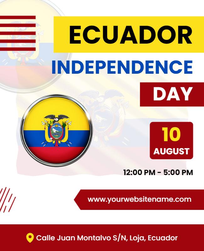 Ecuador Independence Day Celebration Flyer Template