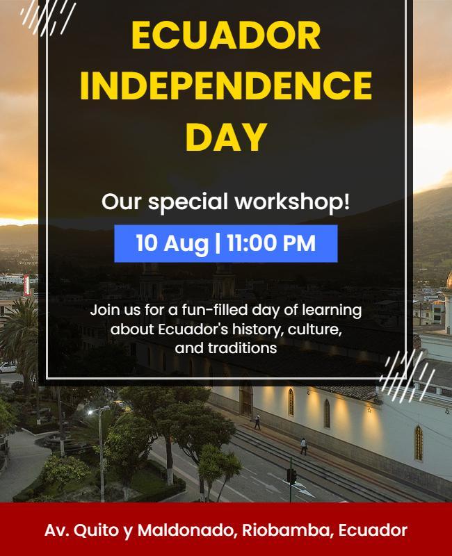 Ecuador Independence Day Celebration Flyer Template