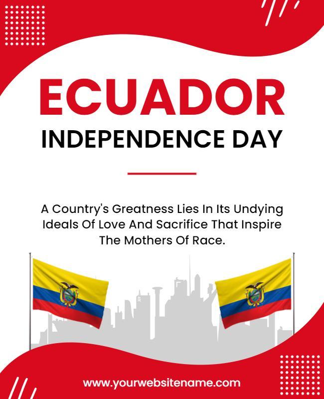 Ecuador Independence Day Celebration Flyer Template