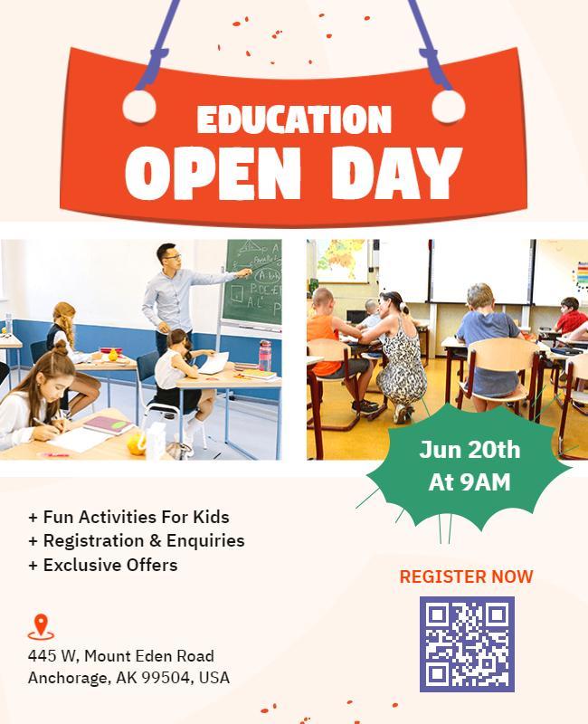 Education Open Day Event Flyer Template