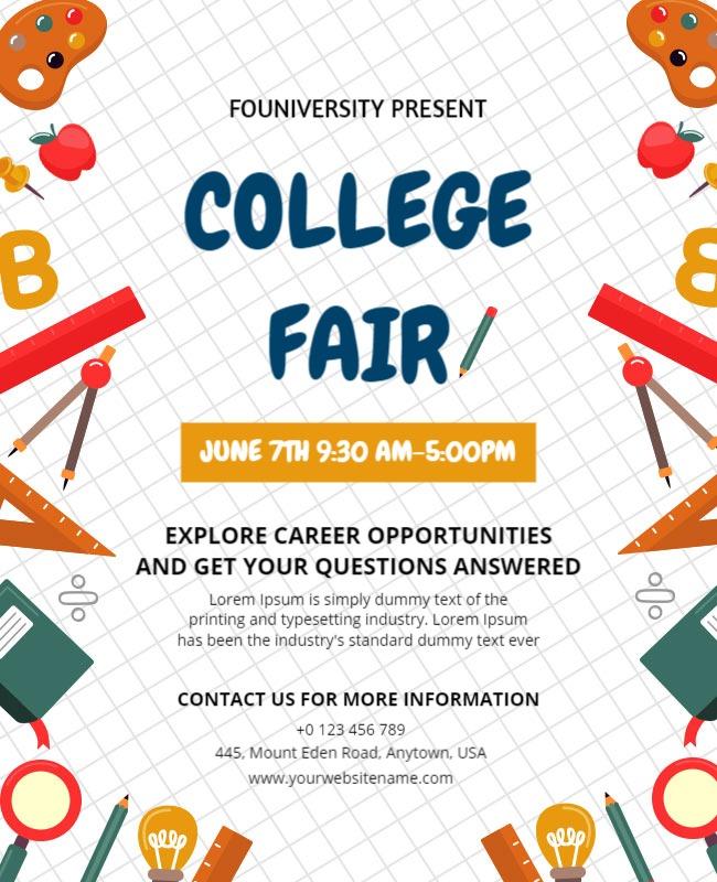 Educational College Fair Event Flyer Template