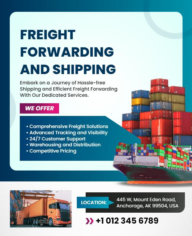 Efficient Freight Forwarding and Shipping Services Flyer Template