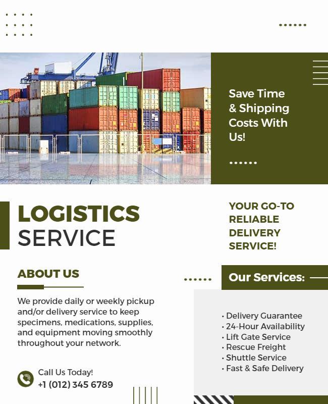 Efficient Shipping and Logistics Service Flyer Template