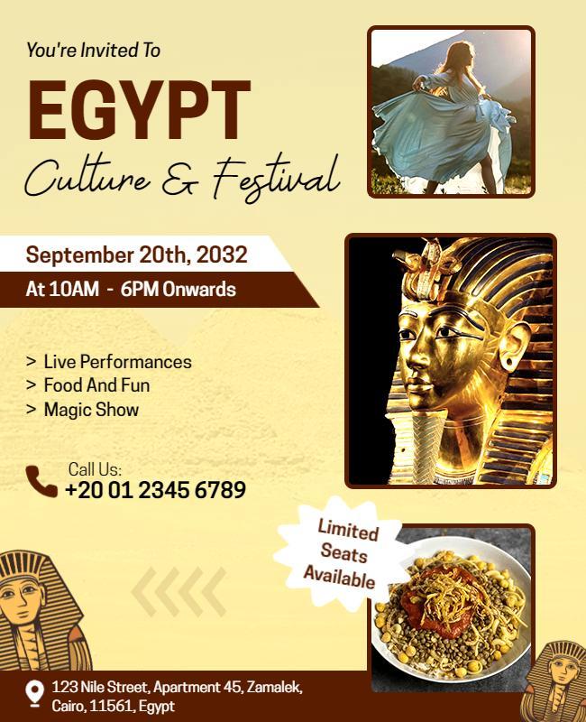 Egypt Culture and Festival Event Flyer Template