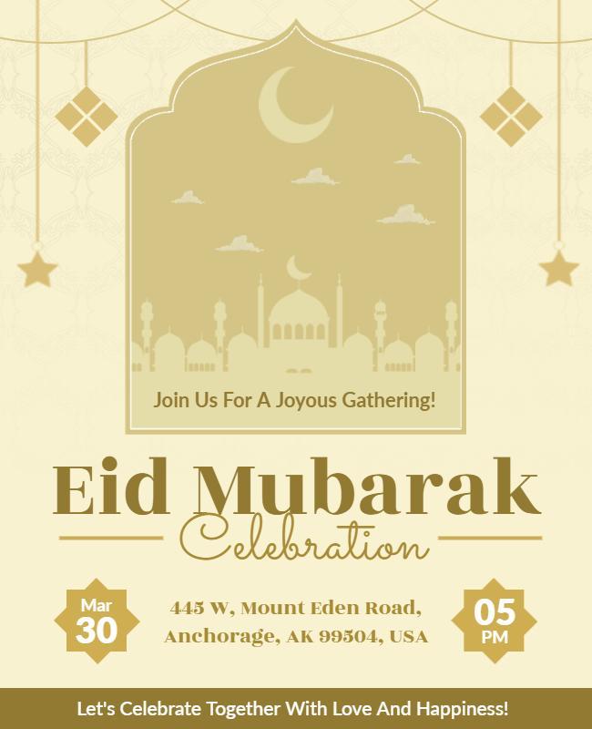 Eid Mubarak Celebration Gathering Flyer Template