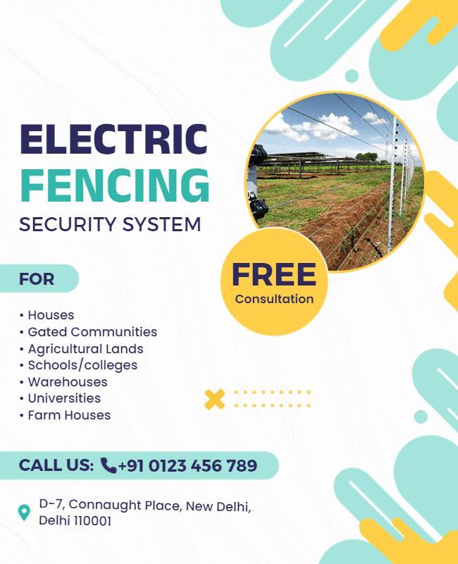 Electric Fencing Security System Promotional Flyer Template