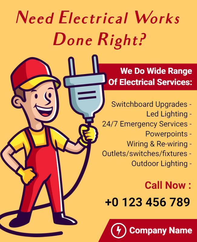 Electric Work Handymen Services Flyer Template