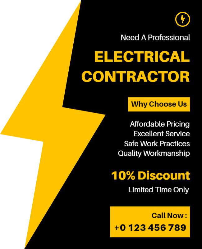 Electrical Contractor Services Flyer Template