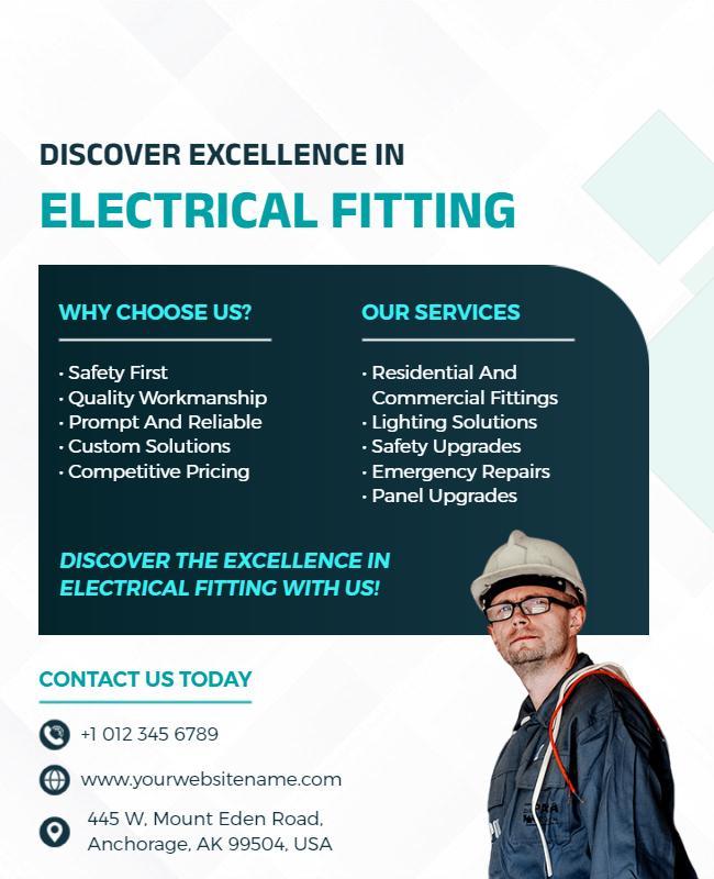 Electrical Fitting Services Promotional Flyer Template