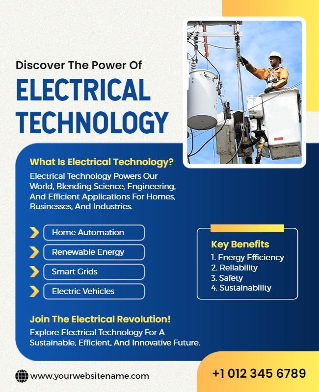 Electrical Technology Solutions Promotional Flyer Template