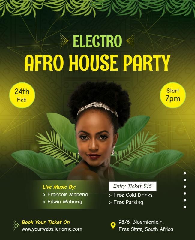 Electro Afro House Party Flyer Template