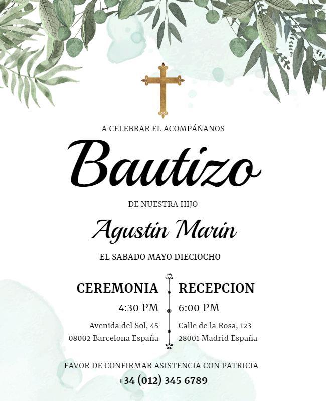 Elegant Baptism Celebration Invitation Flyer Template