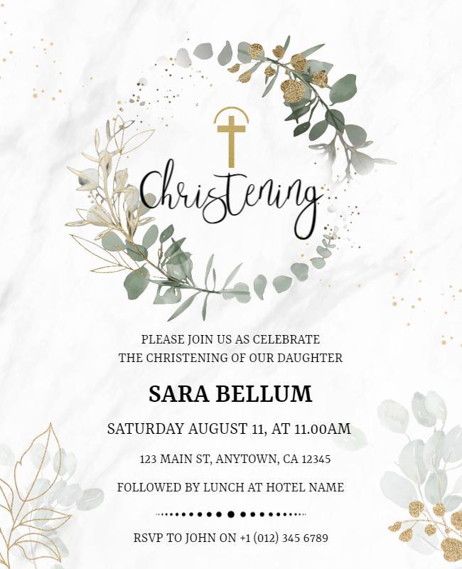 Elegant Baptism Ceremony Invitation Flyer Template