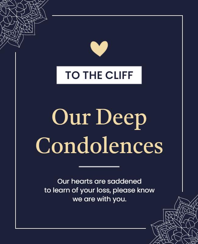 Elegant Condolence Message Announcement Flyer Template