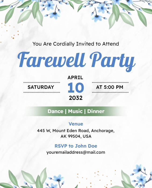 Elegant Farewell Party Event Invitation Flyer Template