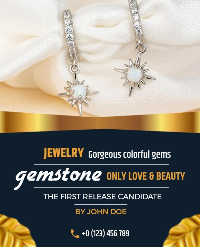 Elegant Gemstone Jewelry Promotion Flyer Template