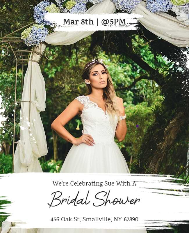 Elegant Outdoor Bridal Shower Flyer Template