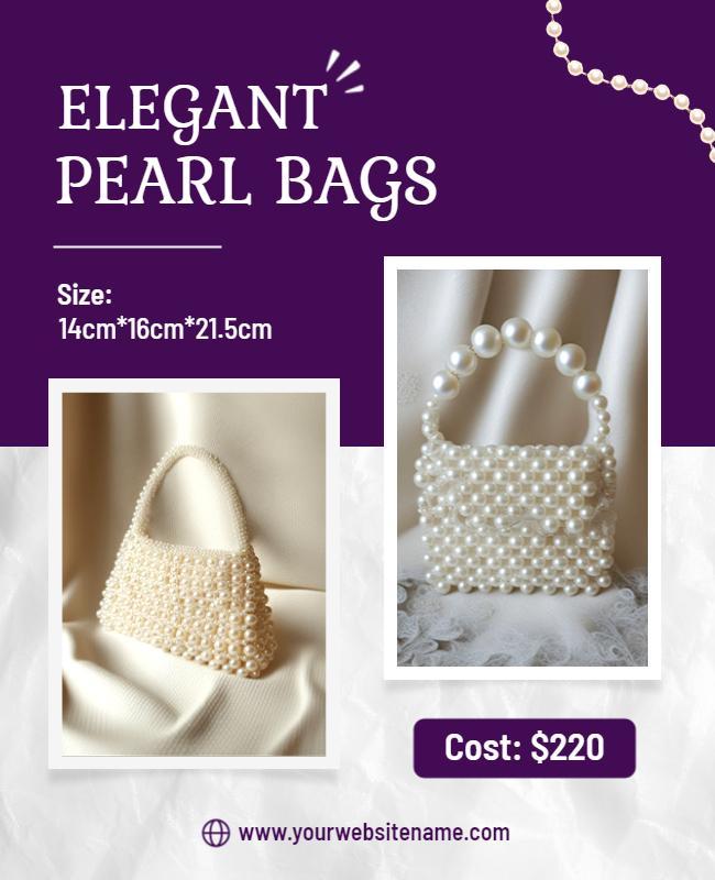 Elegant Pearl Handbag Promotional Flyer Template