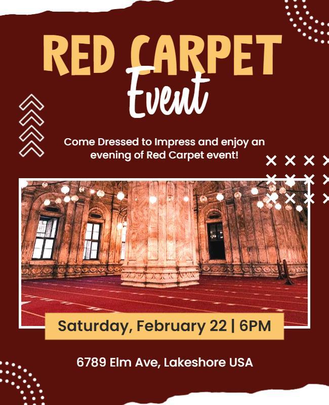 Elegant Red Carpet Evening Event Flyer Template