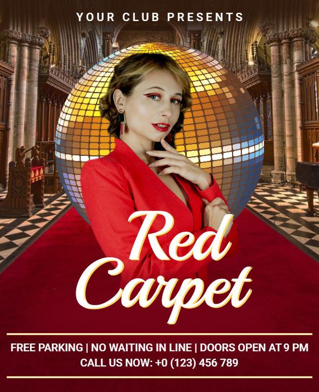 Elegant Red Carpet Event Flyer Template