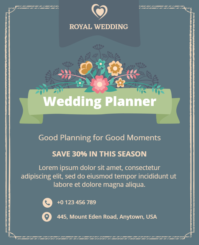 Elegant Royal Wedding Planner Flyer Template