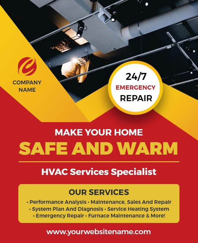 Emergency Hvac Repair Service Flyer Template